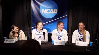 Full Creighton volleyball press conference after win over Minnesota in second round of NCAA [upl. by Enitnatsnoc]