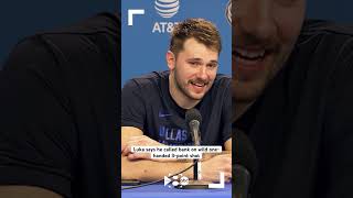 Luka Doncic says he called bank on wild onehanded 3point shot dallas shortsfeed [upl. by Carin]