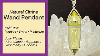 Natural Citrine Wand Pendant  24 Facets Set in 990 Silver [upl. by Eserahs]