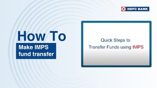 Make IMPS fund transfer  HDFC Bank [upl. by Anahsor]