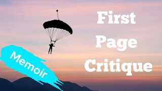 Authors Critique First Pages  Memoir [upl. by Nelyag]