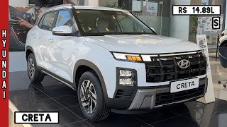 New Hyundai Creta Facelift 2024 🔥 Creta S  1489L  White Colour  Detailed Walkaround Review [upl. by Inah]