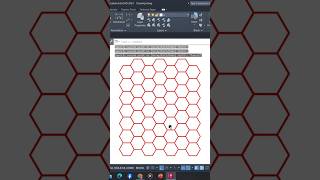 Hexagon pattern created in AutoCAD pattern hexagon design autocad array cad [upl. by Haimes]