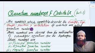 Quantum numbers and orbitals Quantum numbers urduhindi [upl. by Pelag1]