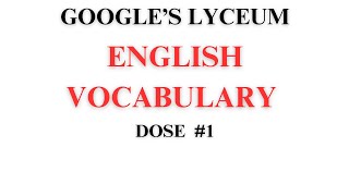 English Vocabulary Dose 1 [upl. by Blancha]