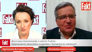 Bronisław Komorowski o planie Putina Opanowanie obwodów Ługańska i Doniecka to minimum  FAKTPL [upl. by Range]