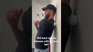 Mid back levator scaprhomboid muscle release with ball [upl. by Jemy]