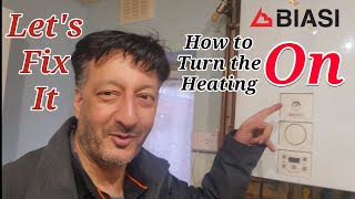 How to turn the central heating ON biasi boiler [upl. by Zailer670]