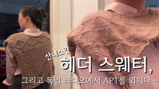 뜨개로그  산네스간 헤더스웨터  로제의 APT 독일 라디오에서 설명해주기  양말뜨기  망한 루체른여행  쁘띠니트 위켄드 슬립오버 착샷 [upl. by Laveen]