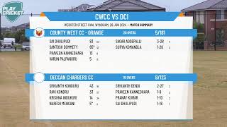 Melbourne Cricket AssociationWestDiv BT20Rd12 County West CCOrange VS Deccan Chargers [upl. by Asenej]