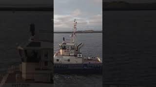 A powerfull tugboat navigates the waters off IJmuidens coast [upl. by Eninnaej]