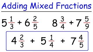 How To Add Mixed Fractions With Unlike Denominators [upl. by Ijar]