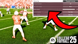 The Best Passing Settings You NEED To Use in College Football 25 [upl. by Intisar]