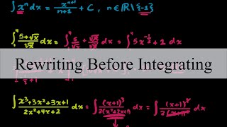 Rewriting Before Integrating  Calculus I [upl. by Ecnarual444]