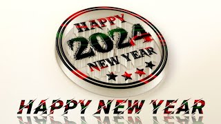 2024 HAPPY NEW YEAR POSTER DESIGN IN PIXELLAB [upl. by Gnouhk]