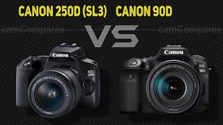 Canon 250D SL3 vs Canon 90D Camera Battle [upl. by Fiel914]