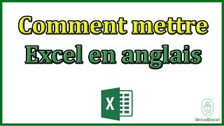 Comment mettre excel en anglais [upl. by Ennairac]