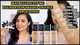 MAYBELLINE FIT ME FOUNDATION SHADES SWATCHES  WAYSHEBLUSHES [upl. by Novello652]