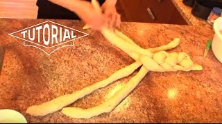 How to Braid a SixBraid Challah  Part 1 [upl. by Llenrad]