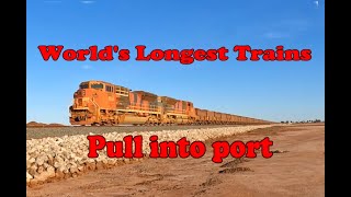 Port Hedlands massive iron ore trains  the worlds longest trains [upl. by Ahsaya734]