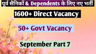 JOBS FOR EXSERVICEMAN amp DEPENDENTS SEPTEMBER PART 7 II 1700  DIRECT VACANCY [upl. by Ydissac]