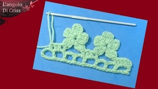 Bordo con fiori alluncinetto quotBalcone fioritoquot tutorial passo a passo [upl. by Lessard898]