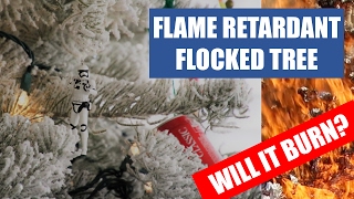 Flocked Christmas Tree  Will it Burn Care Instructions and Review [upl. by Zilef]