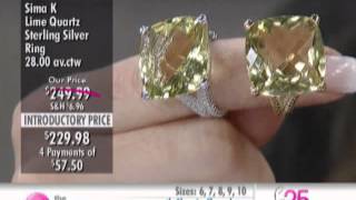 Sima K Lime Quartz Sterling Silver Plate Ring at The Shopping Channel 459248 [upl. by Eeldarb]