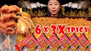 Six Pack 3x Spicy Noodles In Five Minute🤩 Food Challenge  Eating Spicy Noodles  Nepali Mukbang [upl. by Kelleher]