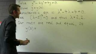 Solution to a 2nd order linear homogeneous ODE with repeated roots [upl. by Alan79]