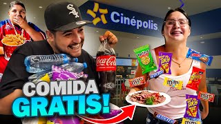 METIMOS TODA ESTA COMIDA AL CINE A ESCONDIDAS  podremos meter CARNE ASADA 😨 [upl. by Blim858]