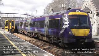 ScotRail Cass 170s at Greenloaning amp 170158 Combo Crossover at Pitlochry 160424 [upl. by Annovad]