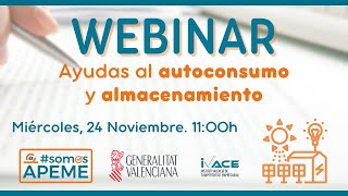 Webinar Ayudas autoconsumo y almacenamiento [upl. by Atwater159]