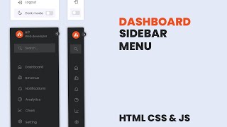 Responsive Side Navigation Bar in HTML CSS And JavaScript  Dashboard Sidebar Menu  Side Bar Menu [upl. by Ahsiekrats]