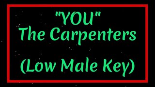 You by The Carpenters Low Male Key Karaoke Made with Clipchamp [upl. by Suirtemed]