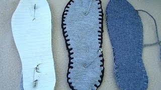 Make thick washable fabric soles for slippers how to diy sewing for beginners [upl. by Fishman808]