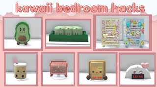 BLOXBURG hack compilation  KAWAII bedroom ideasbuilding hacks so cute ROBLOX [upl. by Raphael110]