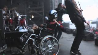 Parkway Drive Luke Kilpatrick Falls Off Wheelchair [upl. by Sapienza]