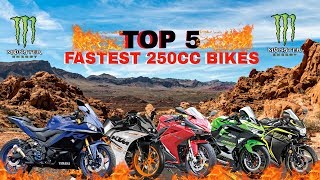 Top 5 Fastest 250cc Motorcycles 2020  RC250 vs Ninja 250 vs CBR250R vs CBR250RR vs R25 Top Speed [upl. by Hanafee]