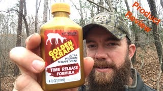 Making a mock scrape product review Wildlife research Golden Scrape [upl. by Yentirb]