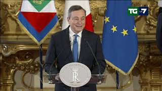 Le dichiarazioni di Mario Draghi alluscita dal colloquio con Mattarella [upl. by Turnheim]