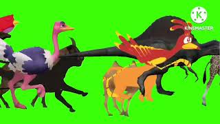 Green Screen Animal stampede running animal animation video 🦏🦛🐘🦘 [upl. by Brenda]