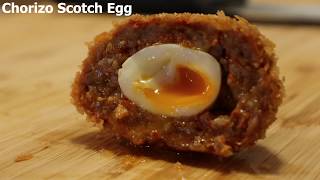 How To Make Homemade Gourmet Chorizo Scotch Quail Egg [upl. by Cirenoj]