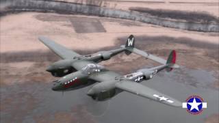 Fagen Fighters WWII Museum P38 In Action [upl. by Oalsecnew]