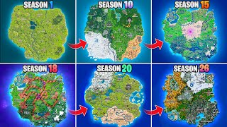 Evolution of Fortnite Map Chapter 1 Season 1  Chapter 4 Season 4 [upl. by Cordy]