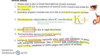 Pharmacology 346 c SuccinylCholine Uses Adverse Effects Depolarizing NeuroMuscular Blocker [upl. by Rasmussen]