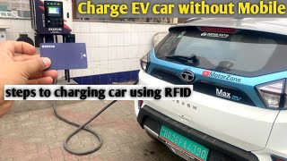 How to charge using RFID card  Using RFID Card When EV Charging Station is Offline   Motorzone [upl. by Sorcim]