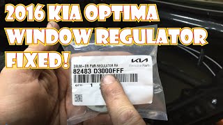 2016 KIA Optima window regulator cable pulley replace fixed window fell down [upl. by Ettigdirb591]