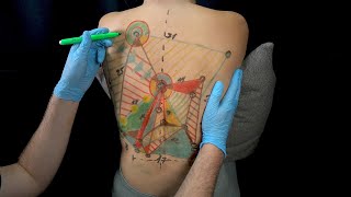 ASMR Real Person Back Measuring Inspection Drawing Exam Mapping Tracing No Talking [upl. by Lam]