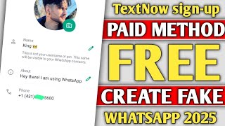 textnow 2ndline new method 2025 USA CANADA Fake Whatsapp unlimited textnow 2ndline [upl. by Toffic352]